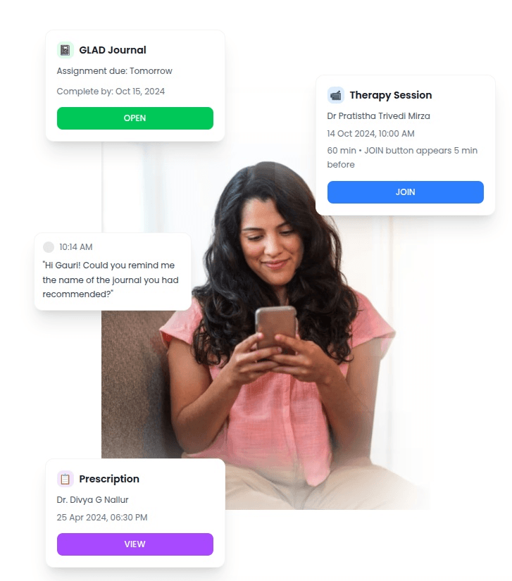Mental healthcare platform interface